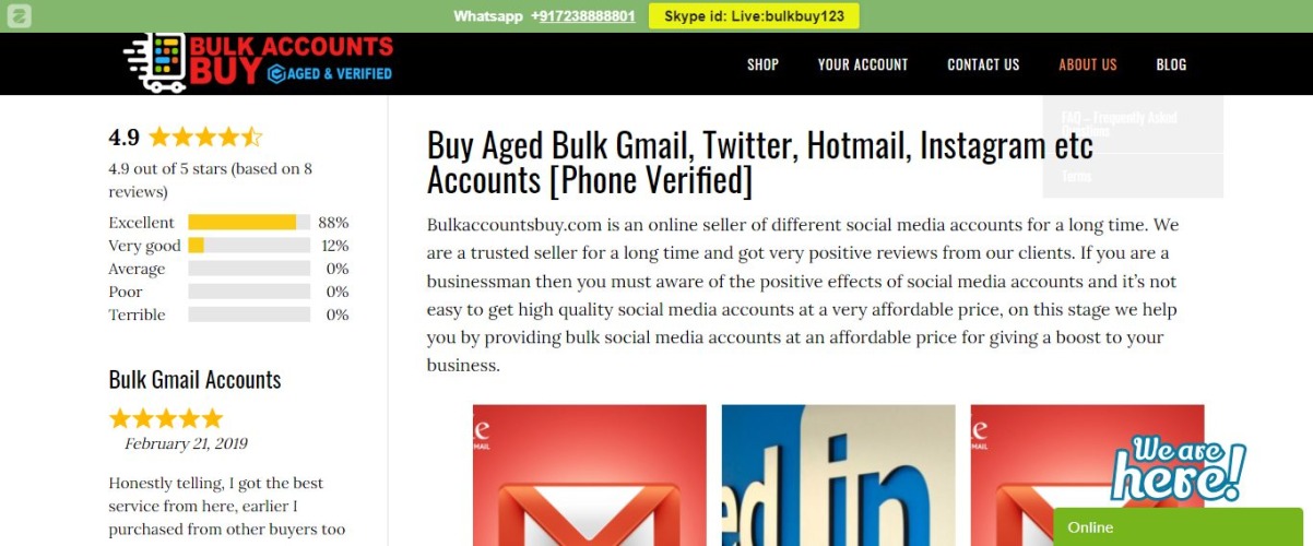BulkAccountsBuy- Sites to Buy Gmail Accounts 