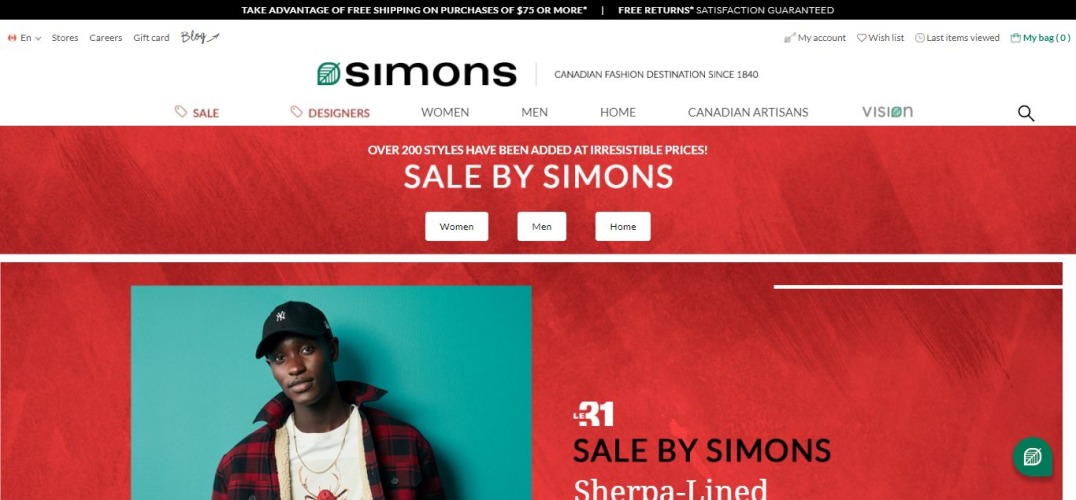 La Maison Simons-liquidation Quebec