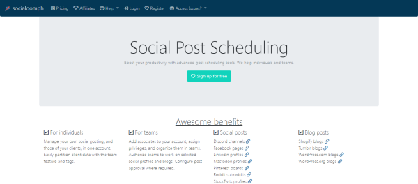 Socialoomph - Social Media Marketing Tools