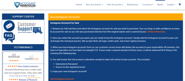 Account Warehouse: Buy Instagram Accounts