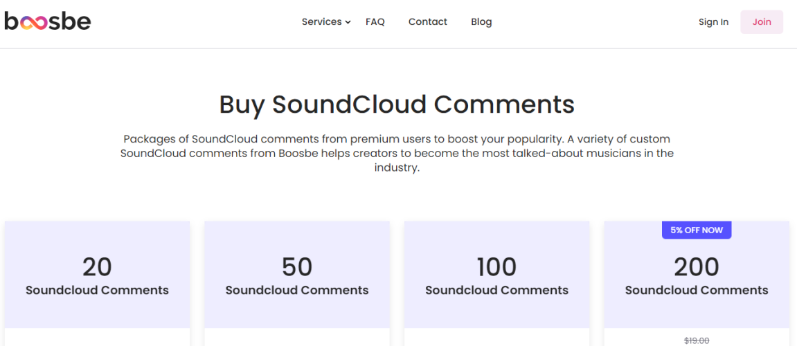 Boosbe - Buy Soundcloud Comments