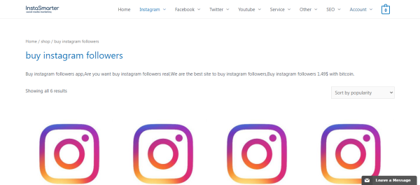 InstaSmarter: Buy Instagram Followers with Bitcoin