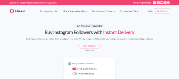 Likes.io: Buy Instagram Followers with Bitcoin