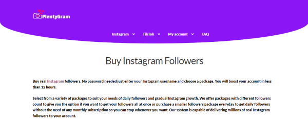 PlentyGram- buy instagram followers UK