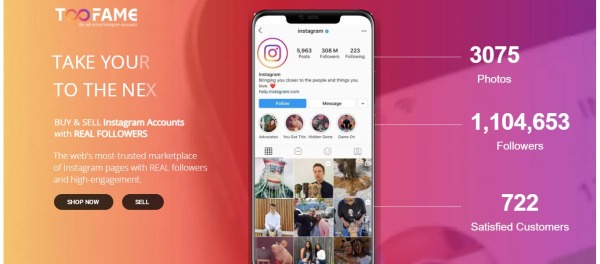 Toofame: Buy Instagram Accounts