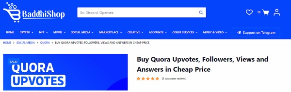 Baddhi Shop - buy quora answers