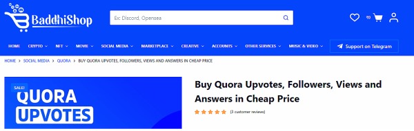 Baddhi Shop - buy quora answers