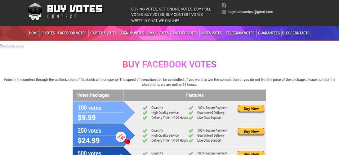 Buy Votes Contest