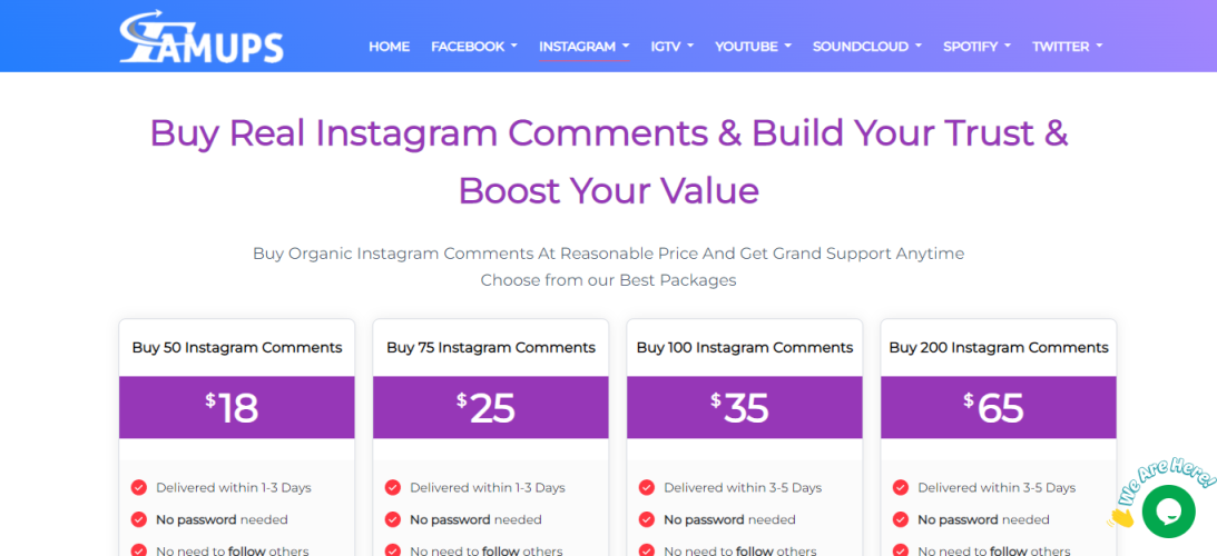 Famups - Buy Custom Instagram Comments