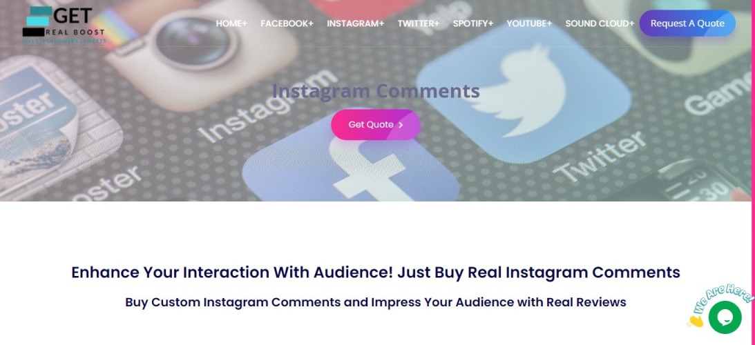 Get real boost - Buy Custom Instagram Comments