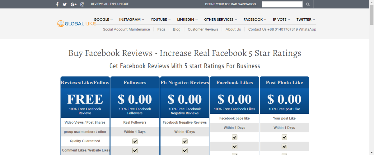 Global Like- Buy Facebook Reviews 