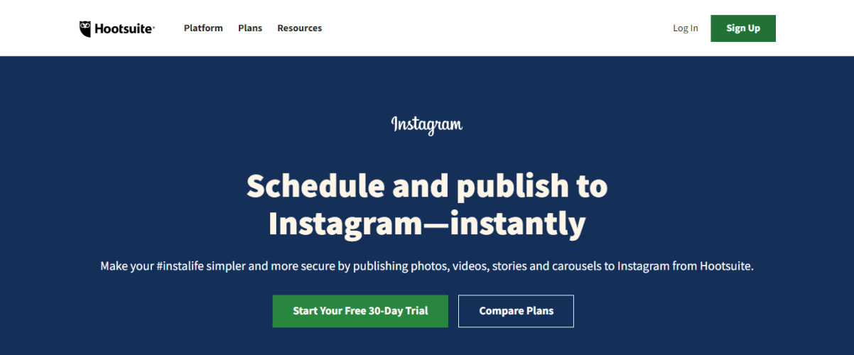 Hootsuite - instagram third party apps 