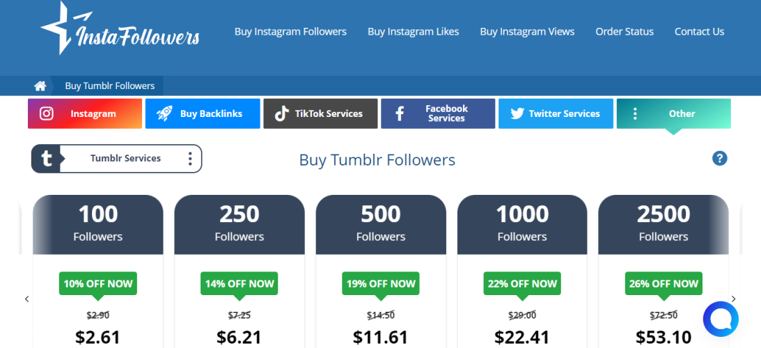 Instafollowers - BUY TUMBLR FOLLOWERS