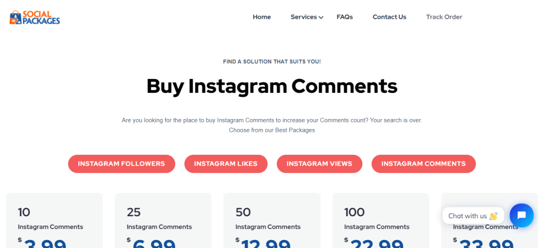 Social packages - Buy Custom Instagram Comments