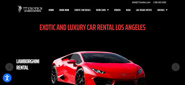 777 Exotics Car Rentals - luxury car rental California