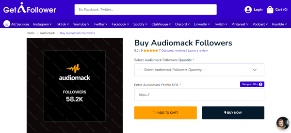 Get A Follower - Buy Audiomack Followers
