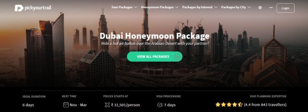 Pick Your Trail - Dubai honeymoon packages