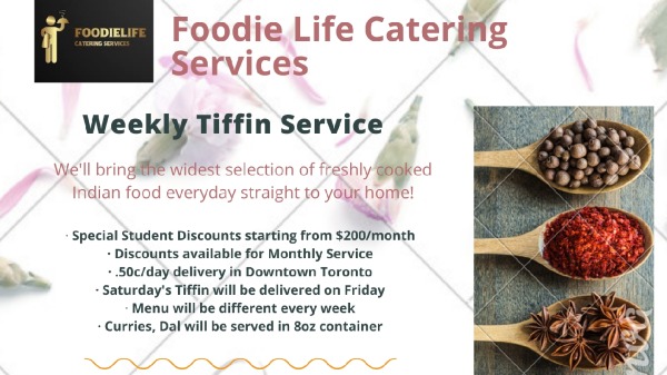 Foodielife Indian food tiffin service - tiffin service Mississauga