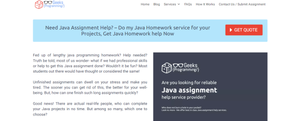 GeeksProgramming - Java Assignment Help