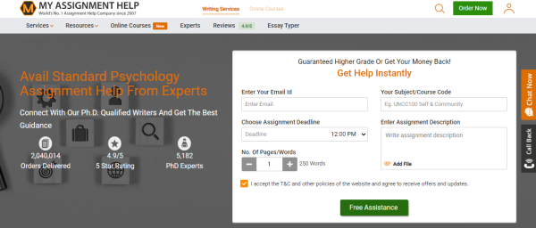 My assignment help - Psychology Homework Help