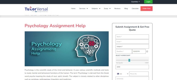 Tutor Versal - Psychology Homework Help