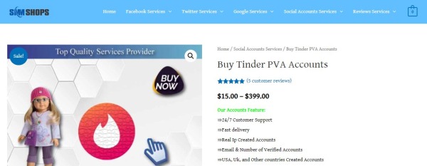 SMM Shops - buy tinder accounts