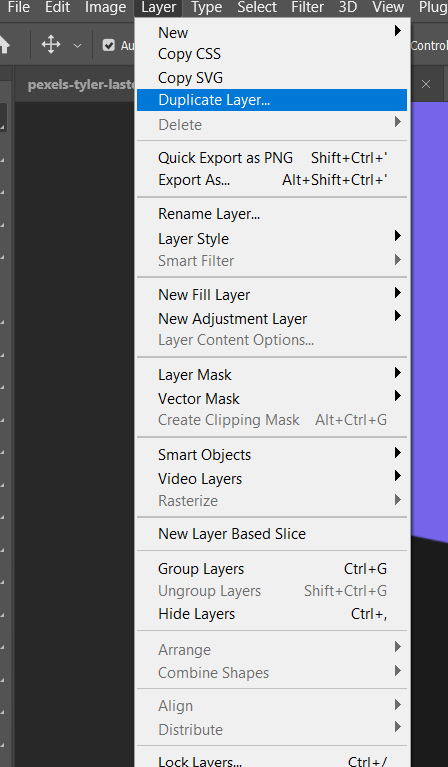 Duplicate Layers in Photoshop