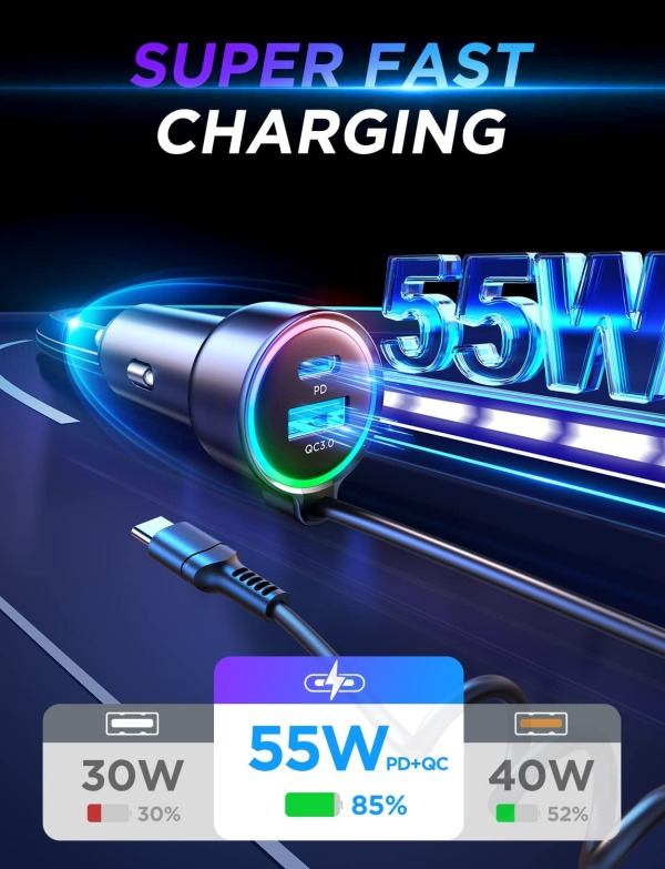 Flylead USB C Car Charger