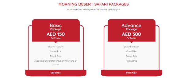 Morning desert safari packages