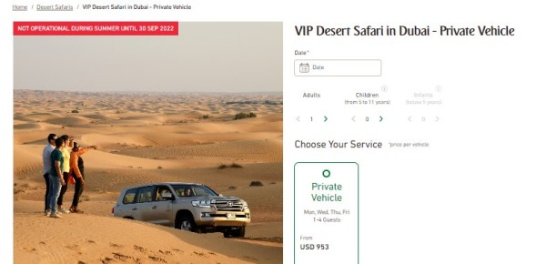 VIP Desert Safari in Dubai - Private Vehicle