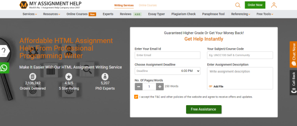 My Assignment Help - html assignment help