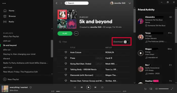 How to download a playlist on Spotify on Mac