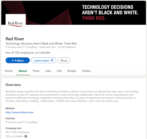 RedRiver LinkedIn Page